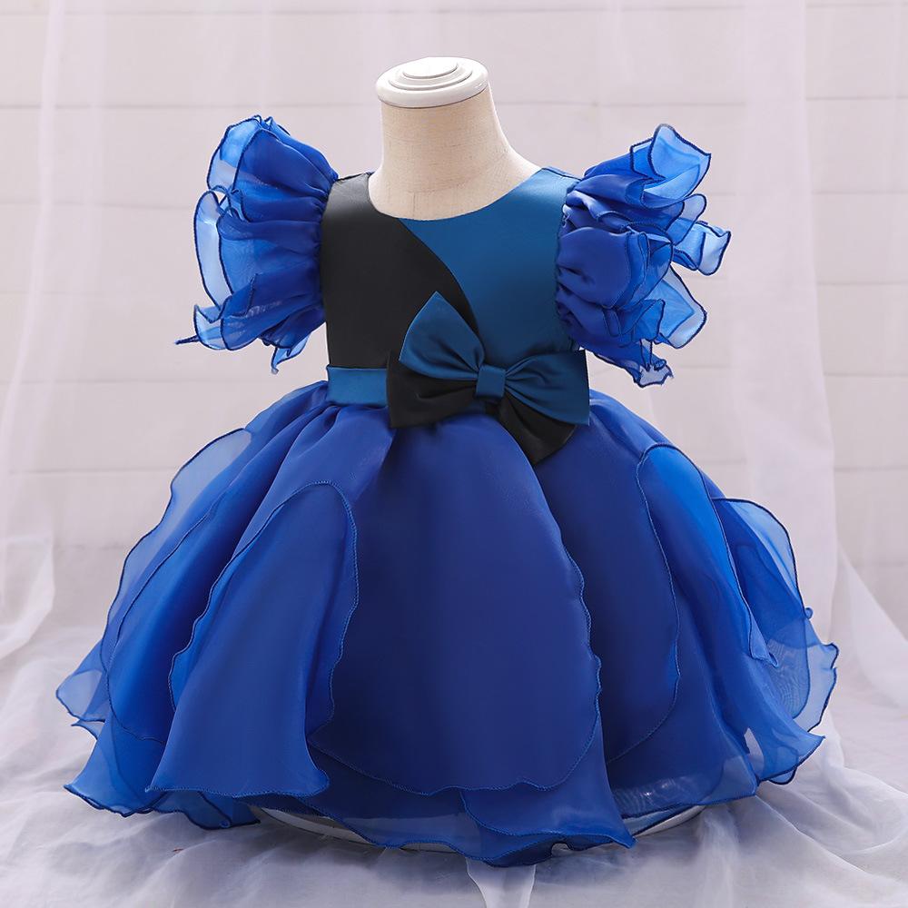 Vestido de Navidad para niñas de 0 a 24 meses, disfraz elegante para niños, vestidos de fiesta de princesa, vestido de encaje de media manga para boda y graduación