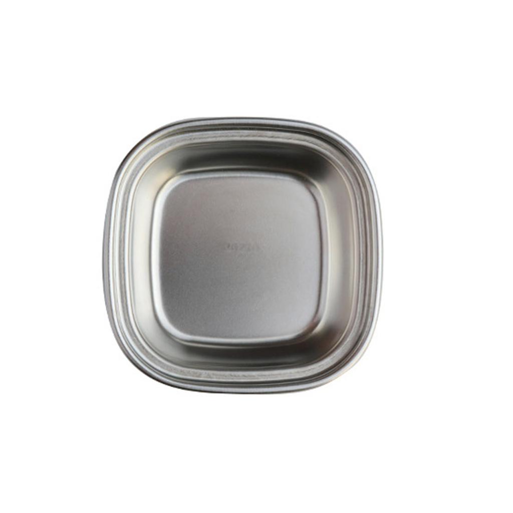 Stainless Steel Seasoning Dish Dipping Bowl Soy Sauce Dish Condiment Tray Square Barbecue Snack Plate Kitchen Tableware