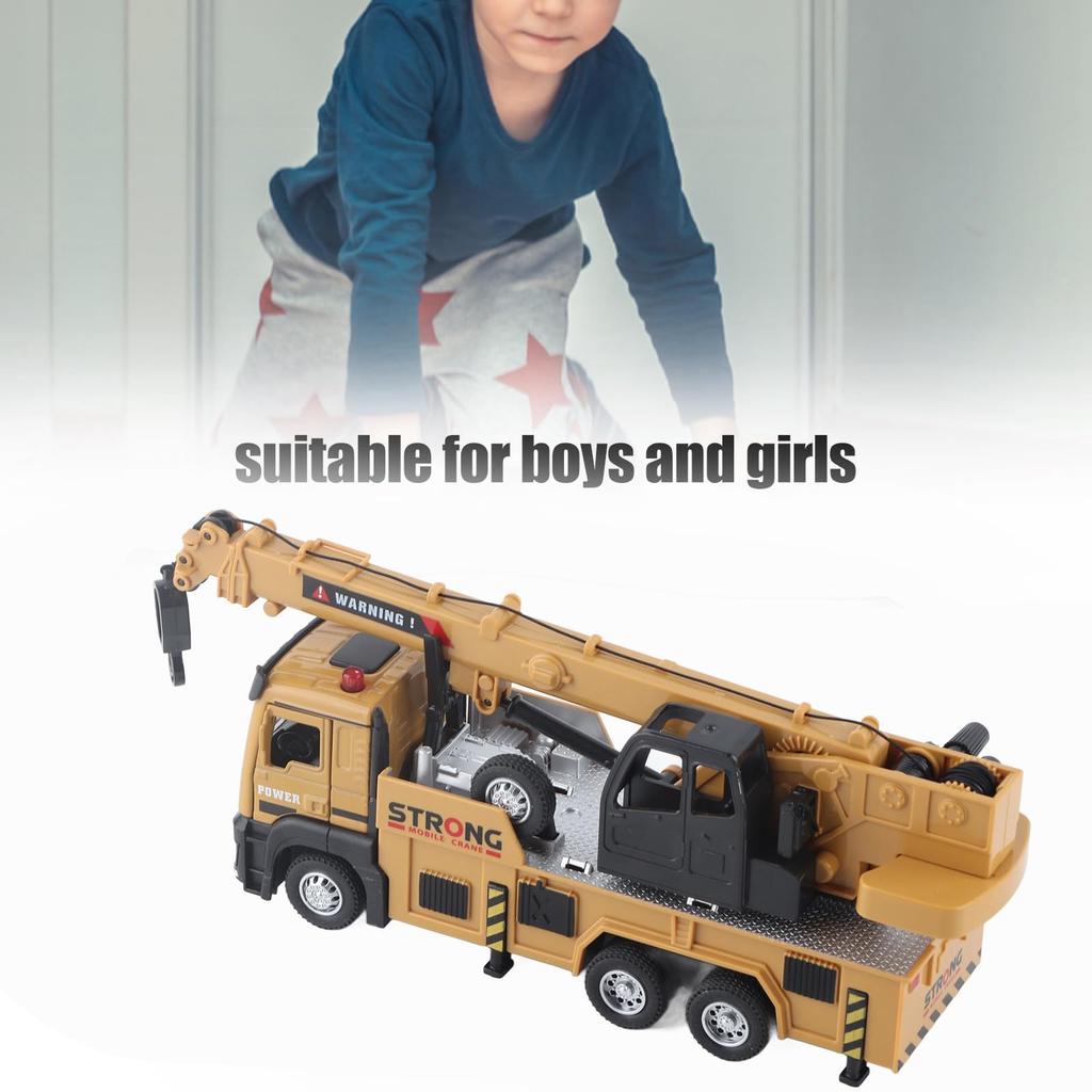 Kids Crane Truck Micro Crane Truck Construction Vehicle Toy Engineering Crane Model Arm Crane Toy Truck Alloy Material Friction Dynamic Design Toy