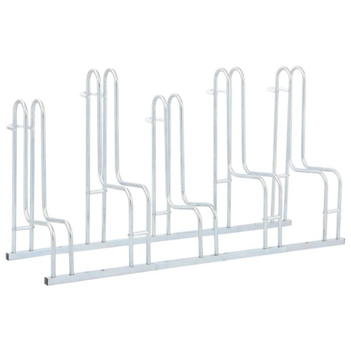 Support de vélo au sol autoportant pour 5 vélos acier galvanisé