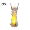 Desktop Ambient Lighting Guardian Angel Night Light, Small Prayer Reading Playing Music Peaceful Home Accents Figurine with LED Light for Desk, Table,