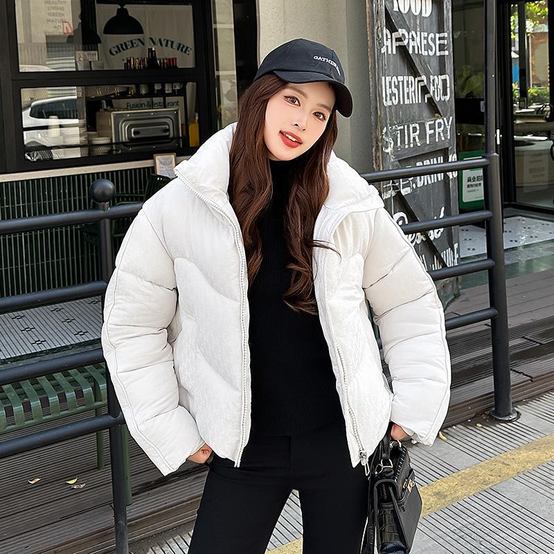 

Хлопковая одежда женские короткие модели новая свободная хлебная одежда утолщенная теплая студенческая хлопковая одежда зимняя куртка XXL белый