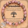 Natural Stone Bracelets for Nana Grandma Mothers'Day Birthday Valentine's Day Gifts for Mom Warm Message Card Tree of life Gift