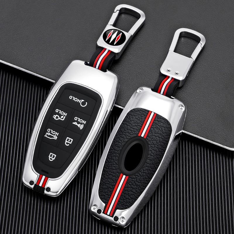 Zinklegierung + Silikon-Autoschlüsseletui mit voller Abdeckung für Hyundai Sonata Sel Ev 6 Ev 8 IONIQ 5 Nexo DN8 Fe Tucson Sonata Staria NX4 Ioniq