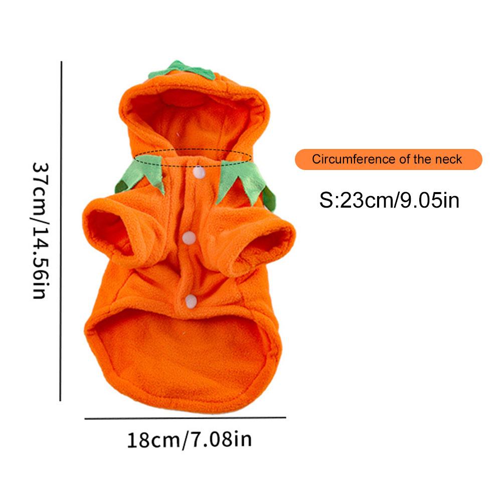 Halloween Pumpkin Dog Clothes Breathable Orange Dog Hoodie Pet Cosplay Costume for Pet Dog Cat