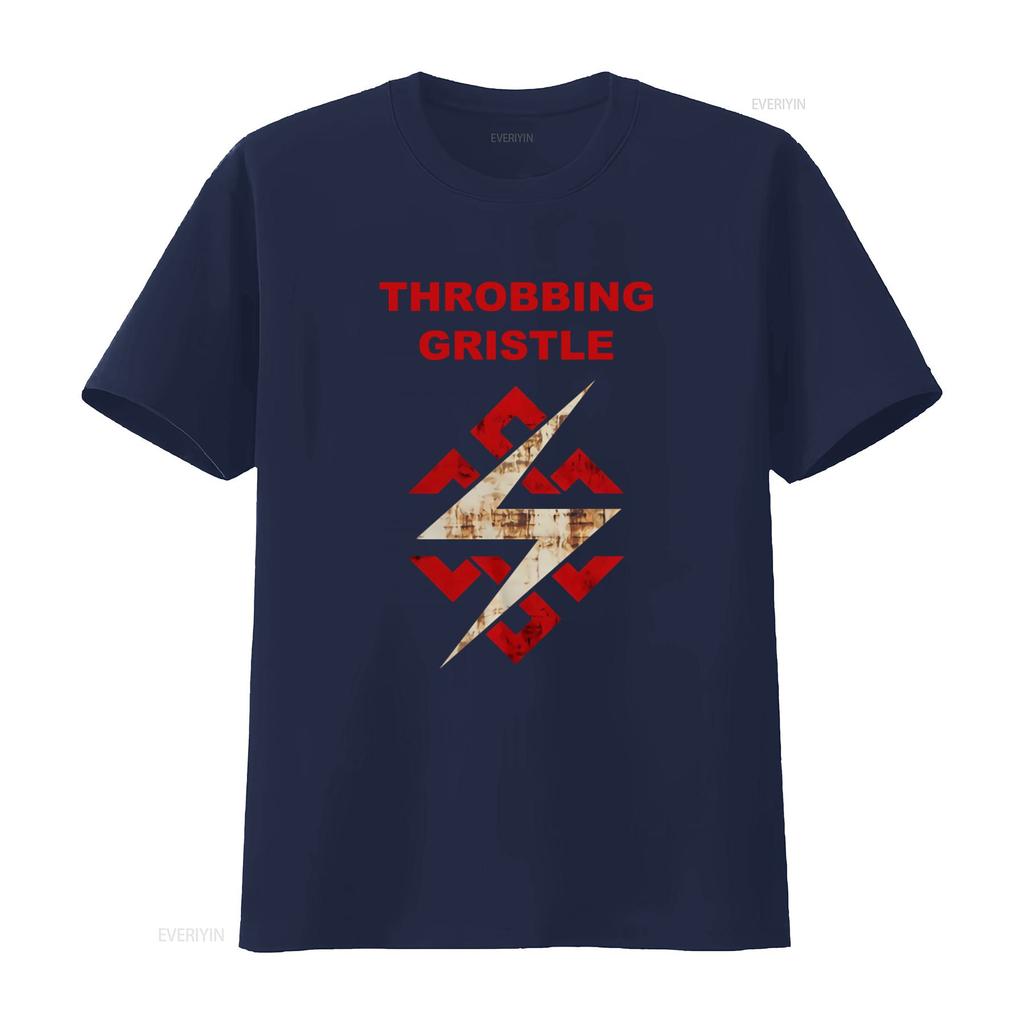 Throbbing Gristle Flash Knot Logo T-Shirt für Rockband-Stil vintage Gewaschen Lässig Leicht dehnbar Vielseitig mode Unisex