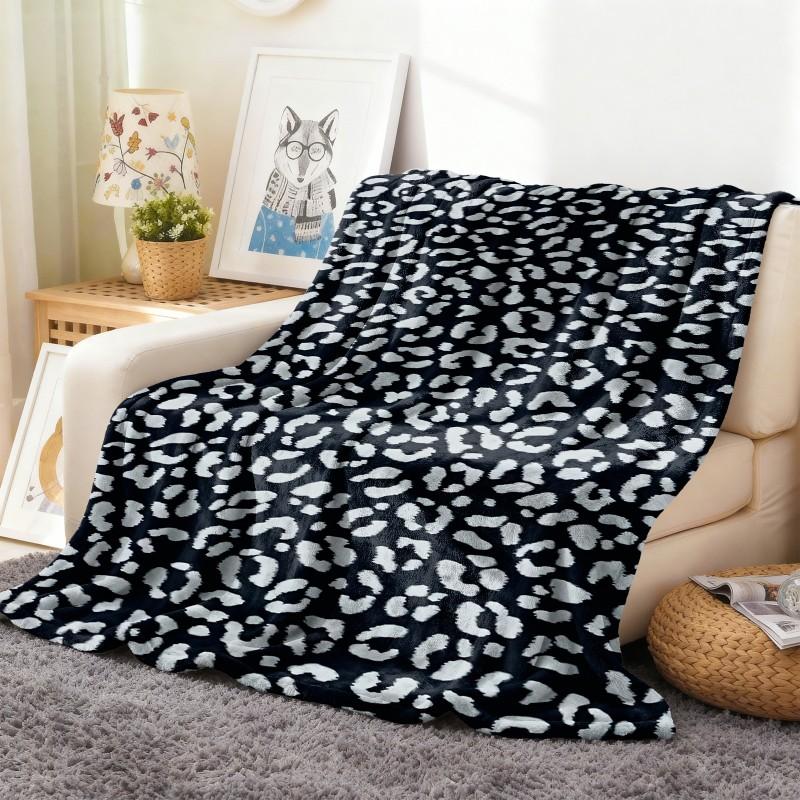 1PC Throw Leopard Pattern Animals Skin Pattern Flannel Blanket Thin Throw Soft Warm Blankets Festival Pefect Gift All Season Use