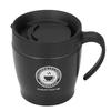 Kaffeebecher 330ml Griff Tragbar Edelstahl Wärmedämmwirkung Heißwasserbecher BüroSchwarz
