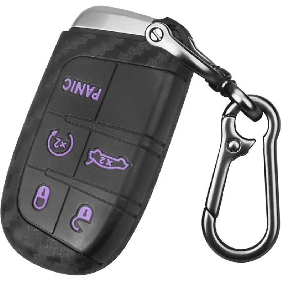 QBUC for Dodge Key Fob Cover 5 Button Silicone Remote Key Case for Dodge for Jeep Grand Cherokee