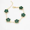 New Boho Sweet Five Leaves Flower Bracelets for Women Korean Charm Double Sided Metal Bracelet Wedding Party Luxury Jewelry Gift