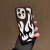 Electroplated Flame Pattern Mobile Phone Case Is Suitable for Apple 16promax Hollow 15 Heat Dissipation 14/13 Anti-drop 12 Large Holes 11