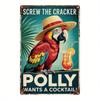 Vintage Parrot Wall Art Retro Tropical Metal Plaque Decor HeavyDuty Iron Screw the Cracker Bar Sign