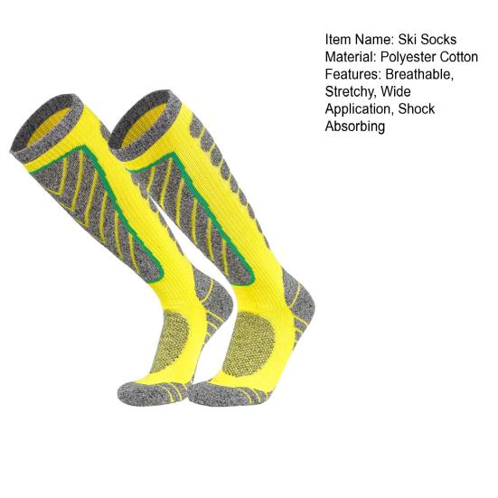 Stretchy Ski Socks Men Women Knee High Thermal Athletic Socks Compression Shock Absorption Winter Socks for Snowboarding Hiking Hunting