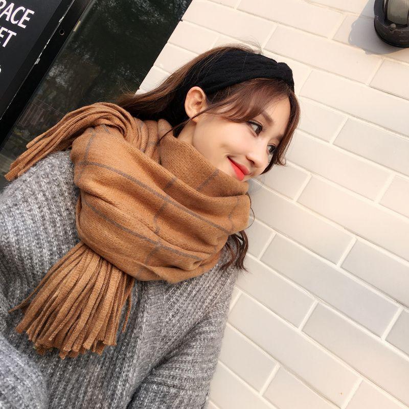 Womens Fall Winter Scarf Fashion Tassel Soft Warm Blanket Scarves Thick Soft Womens Shawl Wraps