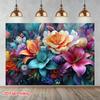 2D Vibrant Colorful Flowers Photography Backdrop Floral Lily & Tulip Party Background