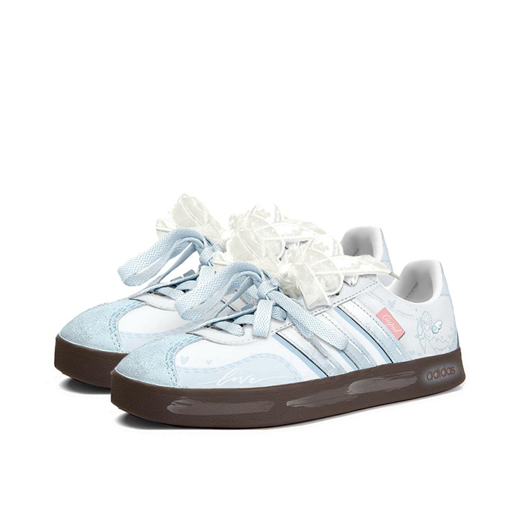 adidas Neo VL Court 2.0 ADCDAVINCI Niebieskie Skrzydło Odporne na Ścieranie Odporne na Ścieranie Niskie Buty Skateboardowe Unisex ID6015(TeamM-)