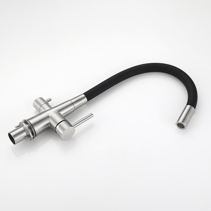 304 Stainless Steel Kitchen Water Filter Faucet Dual Spout Pure Drinking Water Mixer Tap Hot And Cold Mixed Water Kitchen Faucet