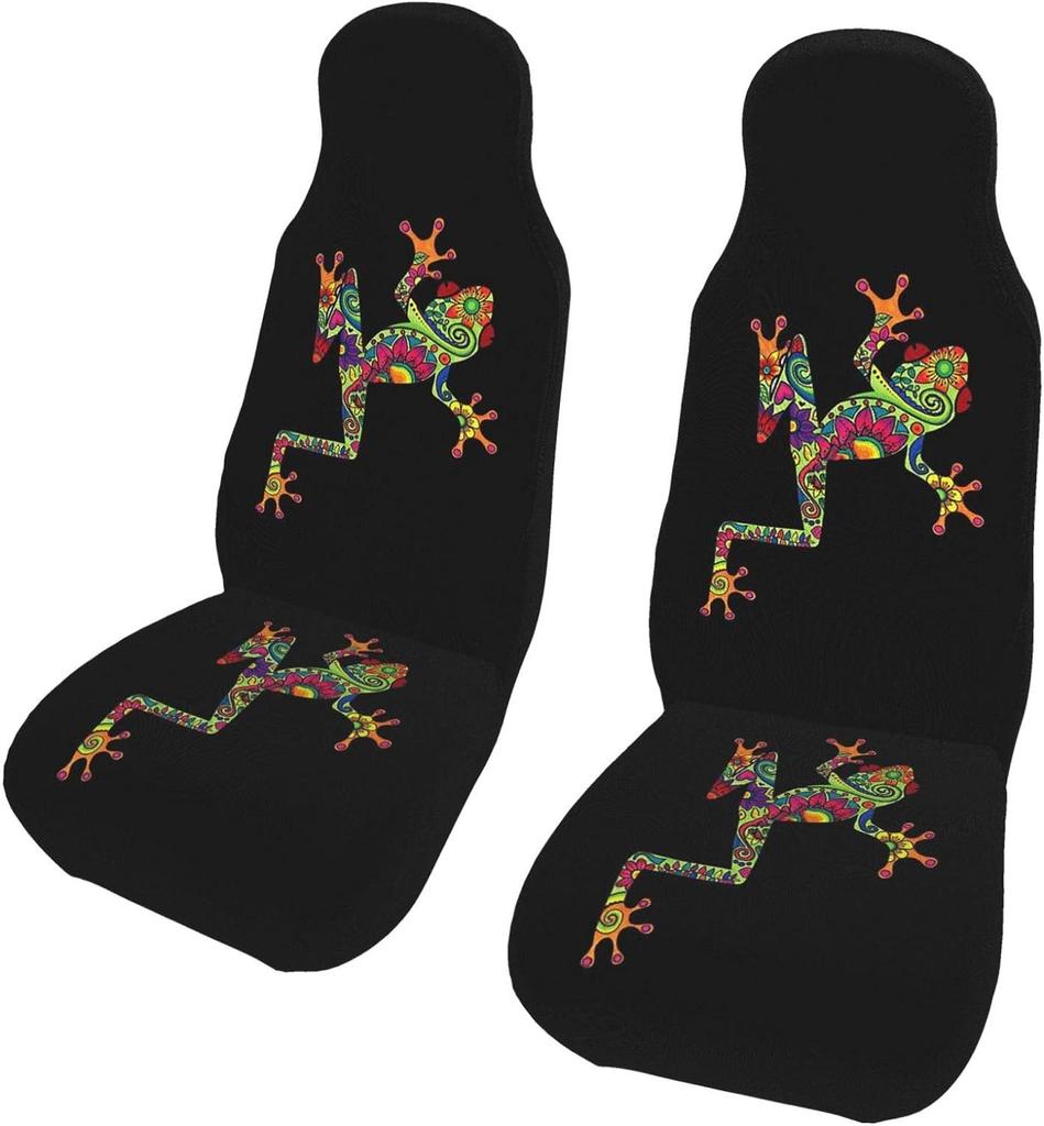 Cartoon Frog Car Seat Covers Universal 2 Pcs Auto Front Seat Cover Fit Most Cars Suv Sedan Trucks Four Seasons Seat Covers