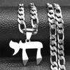 Hebräischer Buchstabe Hai Chai Symbol Anhänger Halskette für Damen Herren Edelstahl Je Lebenssymbol Halskette Religion Amulett Schmuck