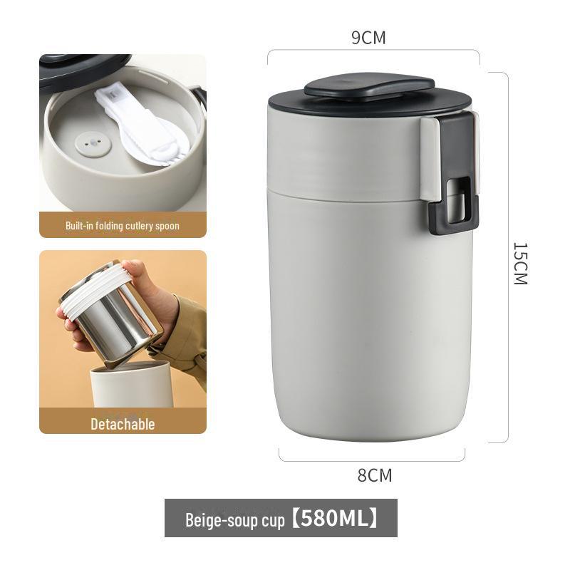 304 Stainless Steel Insulated Portable Soup Cup for Men, Women, and Students - Ideal for Breakfast, Porridge, Oatmeal, and Tea