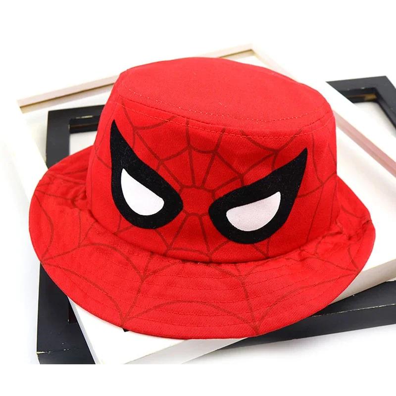Spider Man Children's Fisherman Hat Boy Girl Outdoor Sun Hat Sunscreen Sunshade Cosplay Multicolored Cap Festival Gift