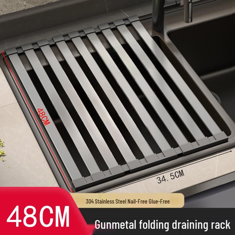 Foldable Stainless Steel Kitchen Sink Drain Board and Dish Rack