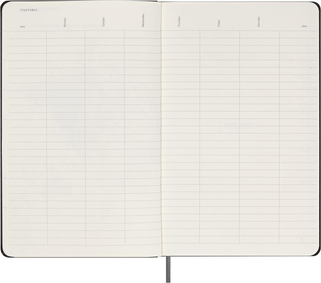Moleskine Undated 12 Month Weekly Diary Hardcover Large Size wide x 21cm Black DUNDB12WN3 (13cm long)