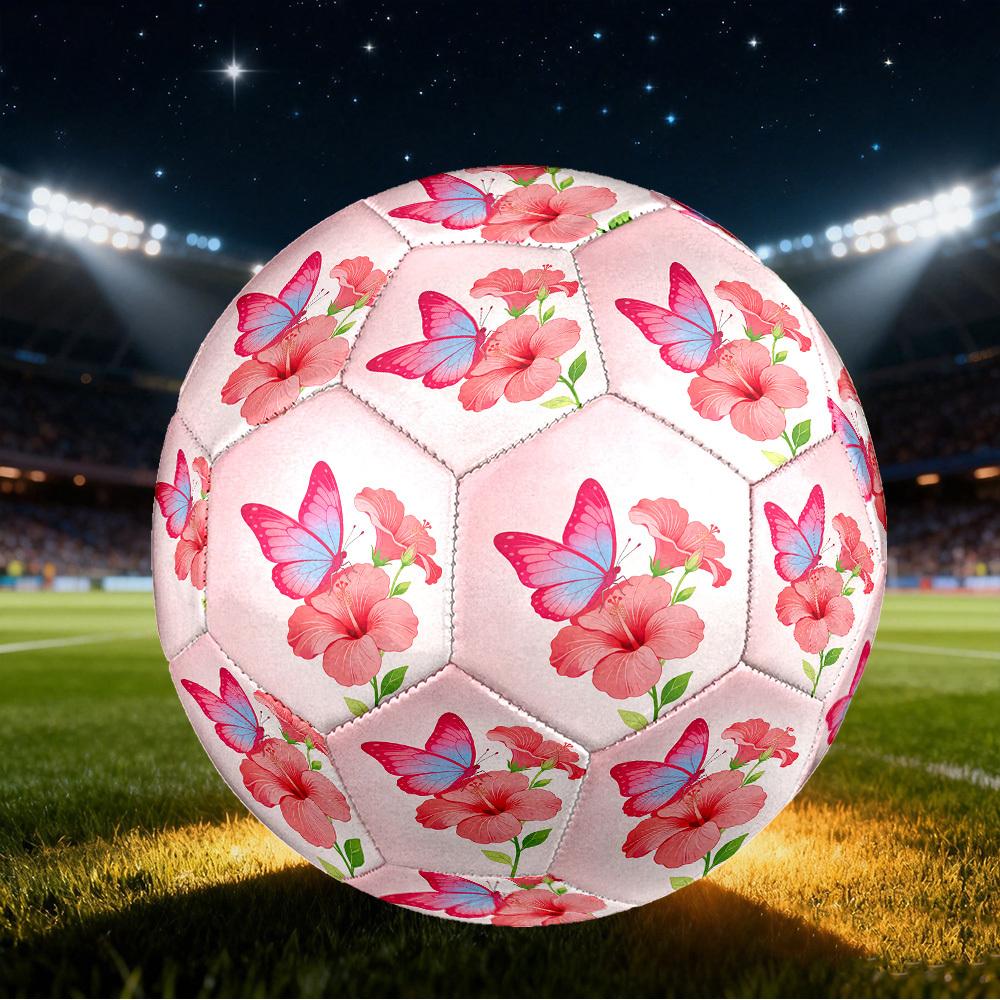 1pc Butterfly Flowers Size 5 Soccer Ball Professional Match Training Football Indoor &Outdoor Sports Ball Lightweight Durable C65191
