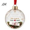 Indoor Outdoor Xmas Hanging Ornaments 3D Clear Ball Christmas Ornament, Holiday Message Keepsake, Acrylic Decorations for Bedroom Windows Tree