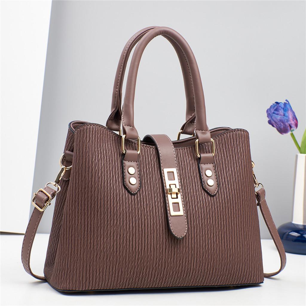 Trendy Crossbody Pu Leather Tote Bag For Women Ample Space In Blue And Beige