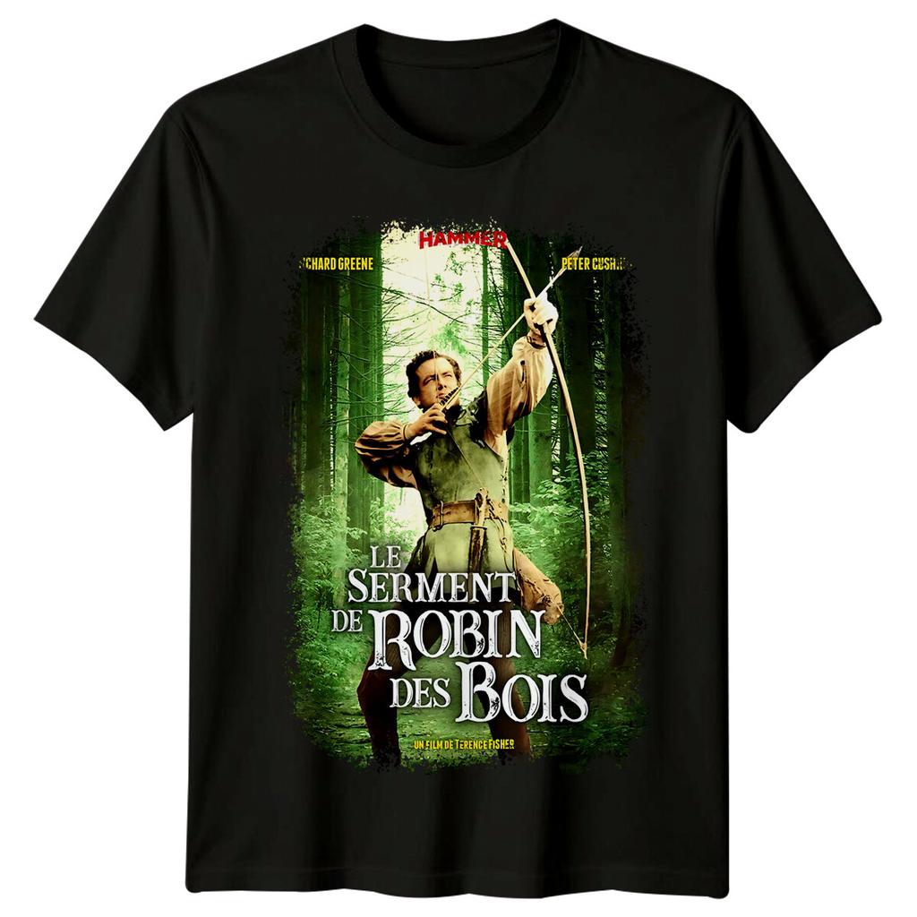 Spada della Foresta di Sherwood (1960) T-shirt 100% Cotone Ispirata ai Poster dei Film Magliette da Uomo Top Maglietta Retrò Anni '80