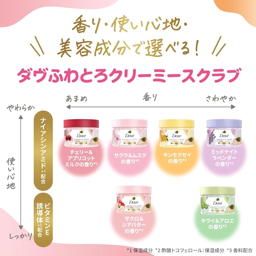 Dove Body Scrub Kinmokusei 298g Exfoliating Skin Care Brightening Body Care