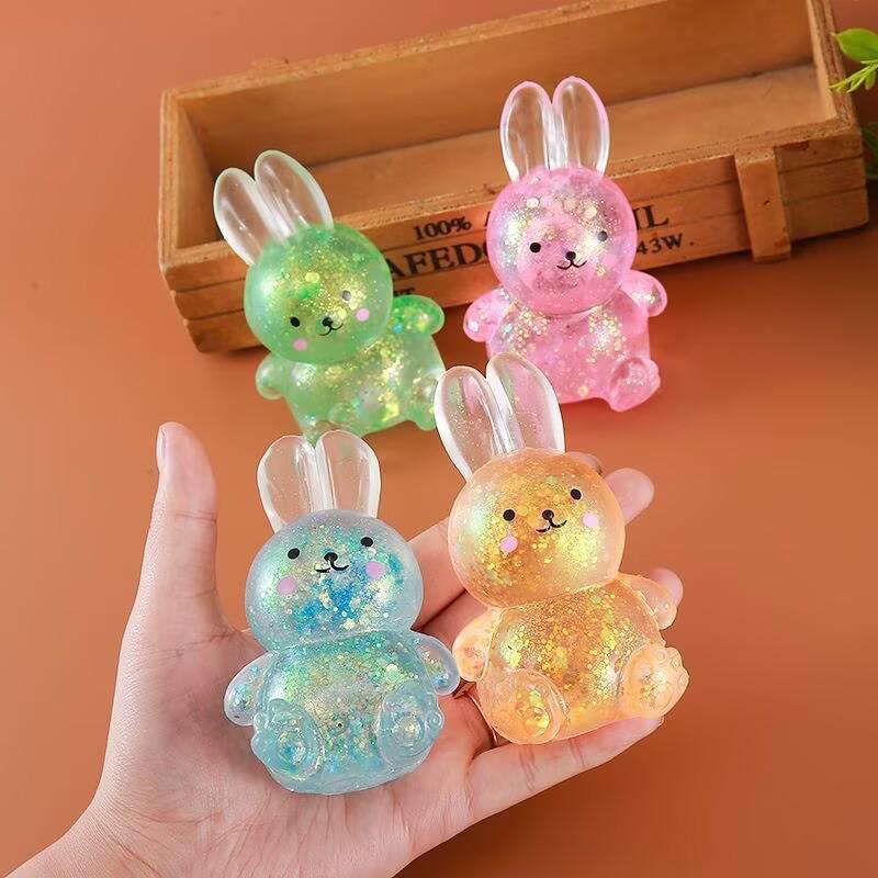 High-Value Cartoon Rabbit Crystal Decompression Squeeze Toy - Slow Rebound Maltose Edition