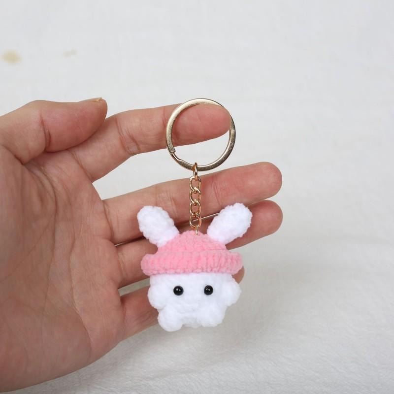 Mini Animal Doll Crochet Keychain For Car Keys Accessories Mini Cartoon Mushroom Series Knitting Doll Cute Keyrings Wholesale