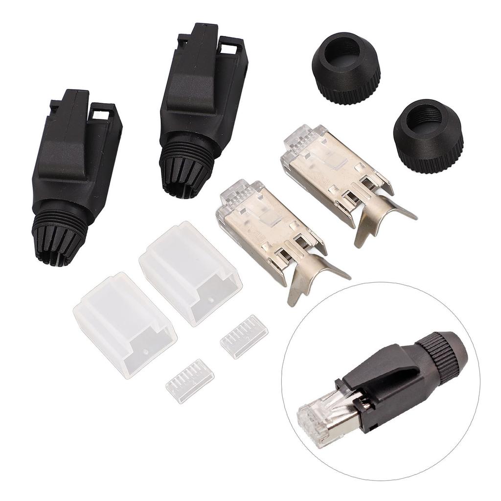 10 Set Assembly Type RJ45 Connector Kit 8 Cat5e Cat6 Industrial Ethernet Modular Plugs
