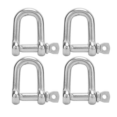 4 STÜCKE Edelstahl D Schäkel Marine Hardware Boots D Ring Polierter Schäkel zur Verbindung von Kette und