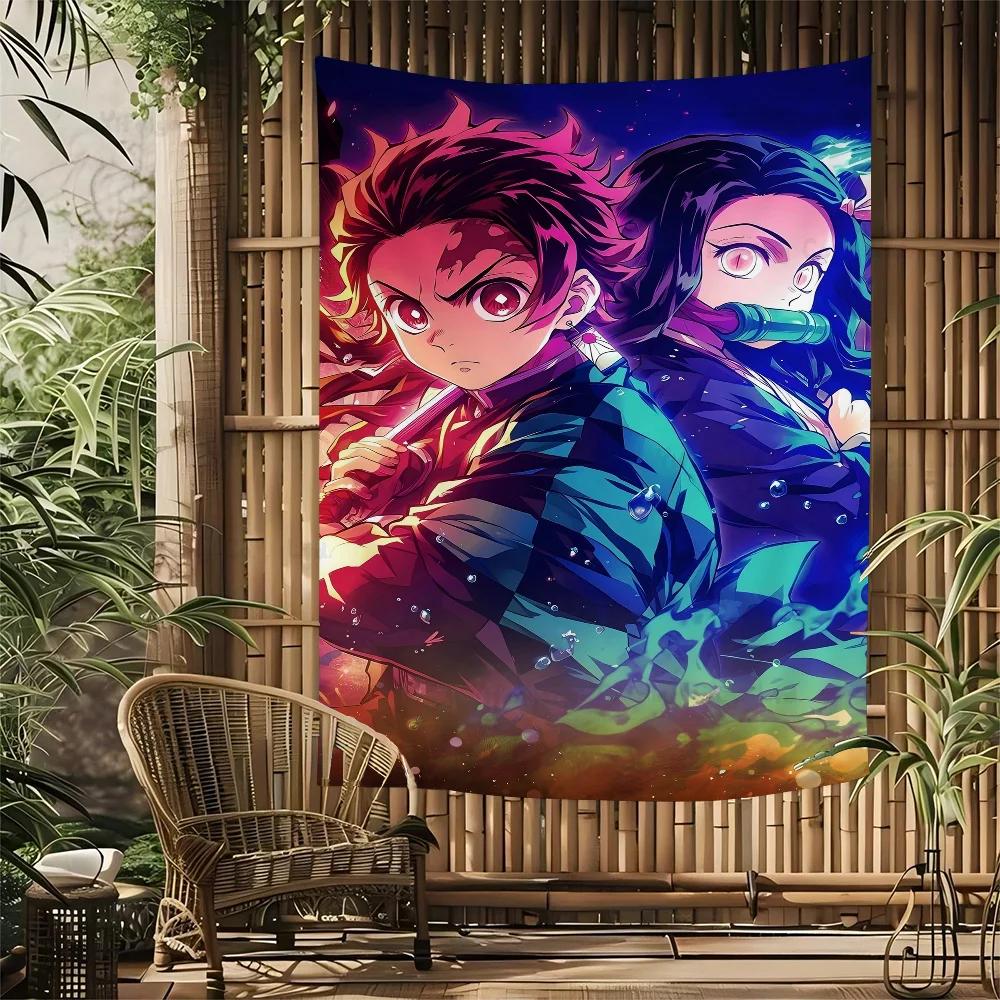 Anime Demon Slayer Cartoon Tapestry Art Science Fiction Room Home Decor Wall Hanging Home Decor