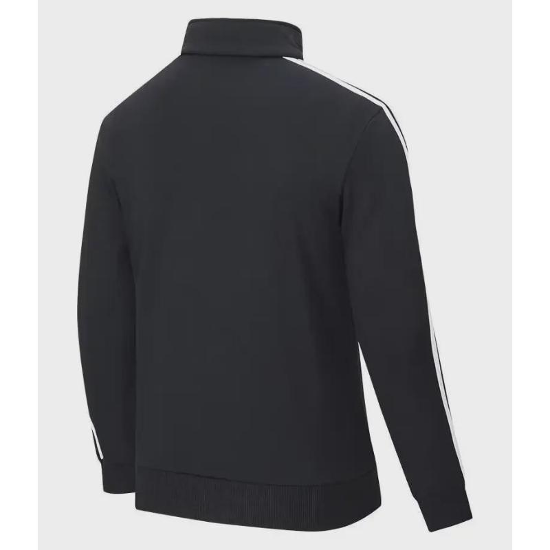 Spring and Autumn Large Casual Three-Bar Sweatshirt - Stand-Up Collar Solid Jacket