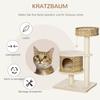 Cat Tree 95 Cm Cat Tower with Cave, Play Ball, Sisal Posts, Large Platform, Multi-Level Cat Scratching Tree, Climbing Tree, for Cats Under 5 Kg