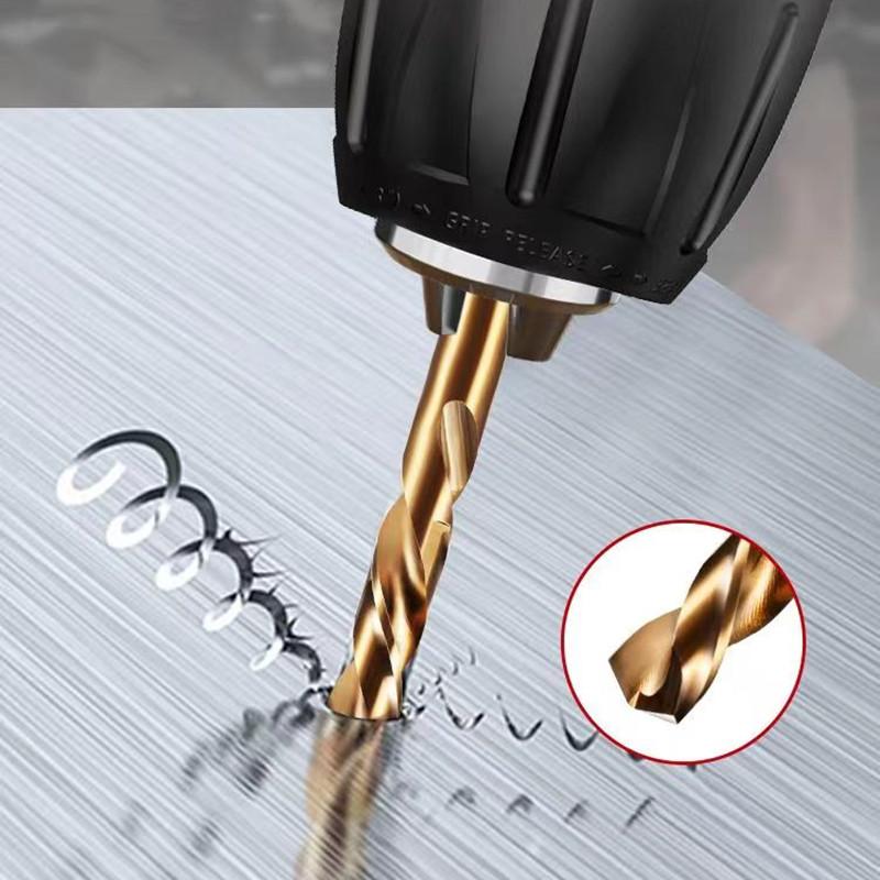 

10pcs Titanium Coated Cobalt Drill Bits HSS High Speed Steel Drill Bits Set Hole Cutter Power Tools For Metal Stainless Steel