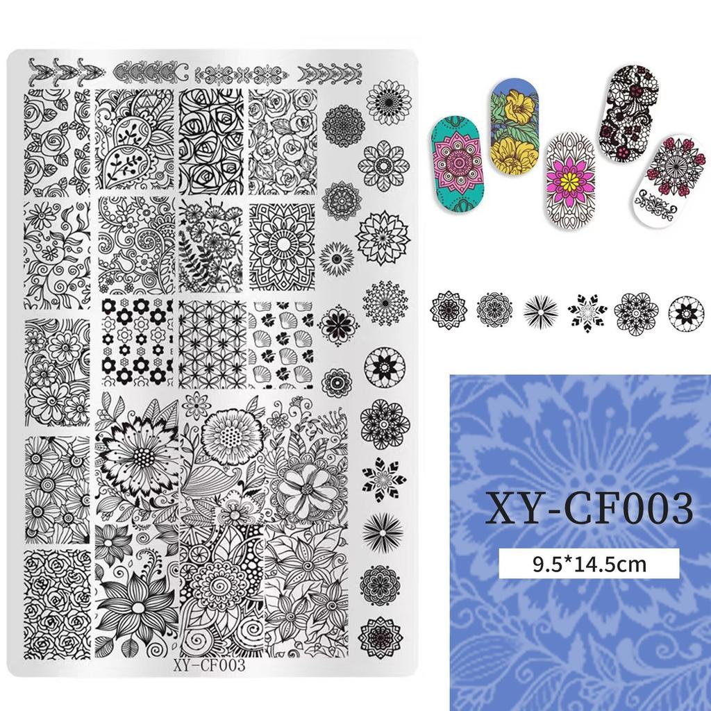 Nail Art Printing Steel Plate Lace Butterfly Pattern Flower French Large Transfer Silicone Seal Steel Plate Printing Rubber Plate