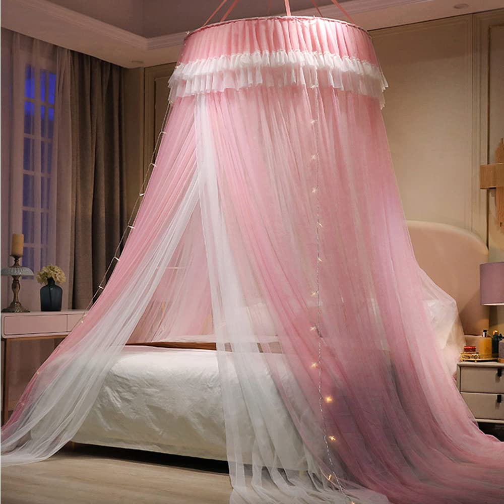 

Mecoyas Балдахин от комаров Круглый Москитный 110 см Диаметр х 280 см Принцесса Насекомое и Комар Свет Продается Отдельно Занавеска, Сетка, Высокий, Подвесной, розовый