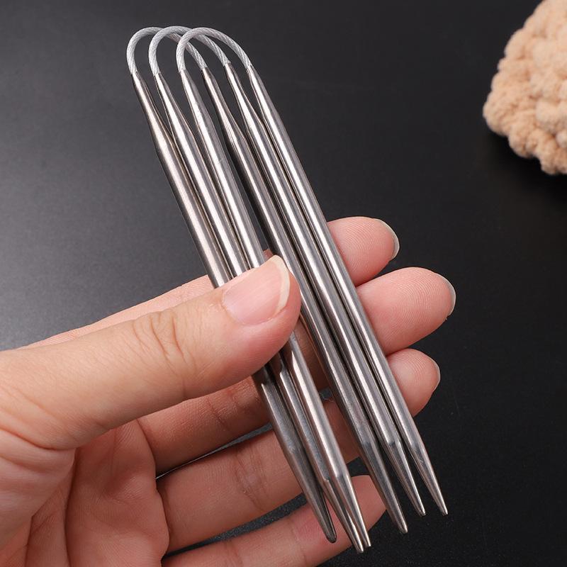 Stainless Steel Circular Knitting Needle Set for Sweaters and Sleeves