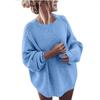 Women's Fashionable Casual Round Neck Solid Color Long Sleeve Sweaters