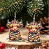 Fun Daily Wear Accessories 1 Pair Acrylic Highland Cow Christmas Earrings for Women, Cute Scottish Cattle Holiday Gift Her Dangle Drop Earrings,