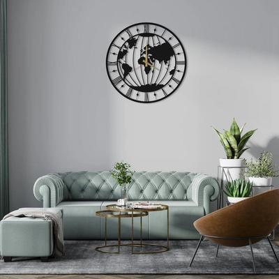 Stilfull väggklocka i metall med analog visning för vardagsrum, sovrum, kontor, hem och hall | Antik, elegant, stor storlek, modern väggklocka för heminredning (60 cm)