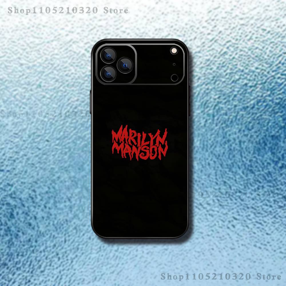 M-Marilyn M-Manson Phone Case For iPhone 17,16,15,14,13,12,11,Pro Max,XSX,,XR,SE,Mini,8,7,Soft Silicone Black Cover