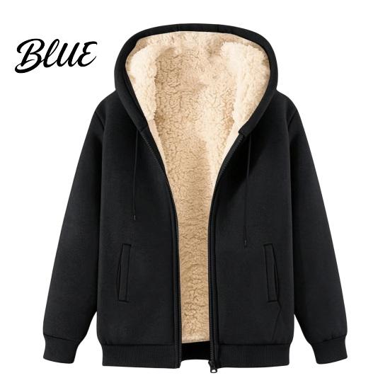 Thermal Winter Coat Jacket Hoodie Coat Fleece Zipper Sweatshirt Unisex Full Lined Autumn Hood Long
