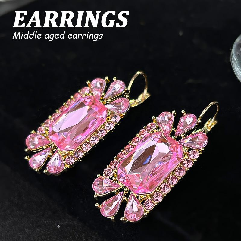 Boucles d'oreilles pendantes Zircon Fleur Colorée pour Femmes, Boucles d'oreilles pendantes Statement pour Fête & Usage Quotidien