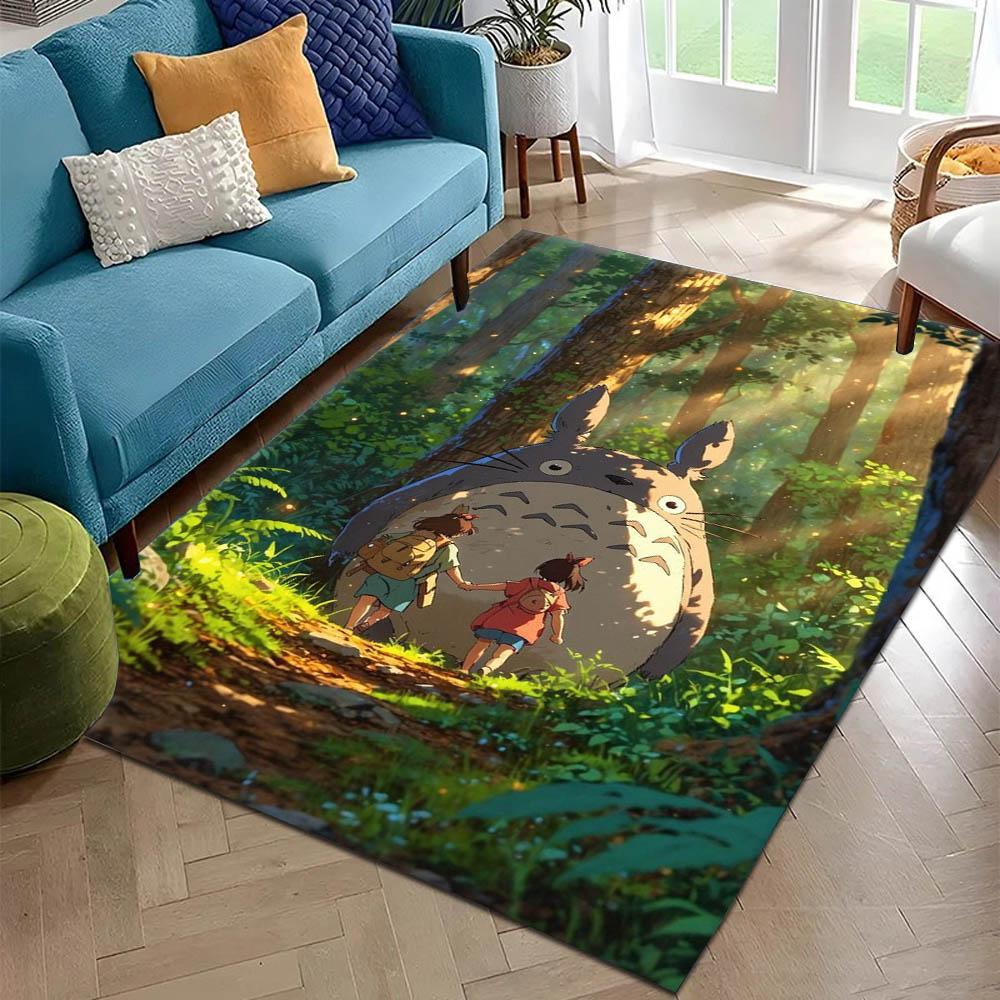 3D T-TotoroS Cartoon Anime Japan Teppich Teppich für Kunst Wohnzimmer Dekor Sofa Zuhause Schlafzimmer Geschenke Fans Teppichboden Rutschfeste Fußmatte